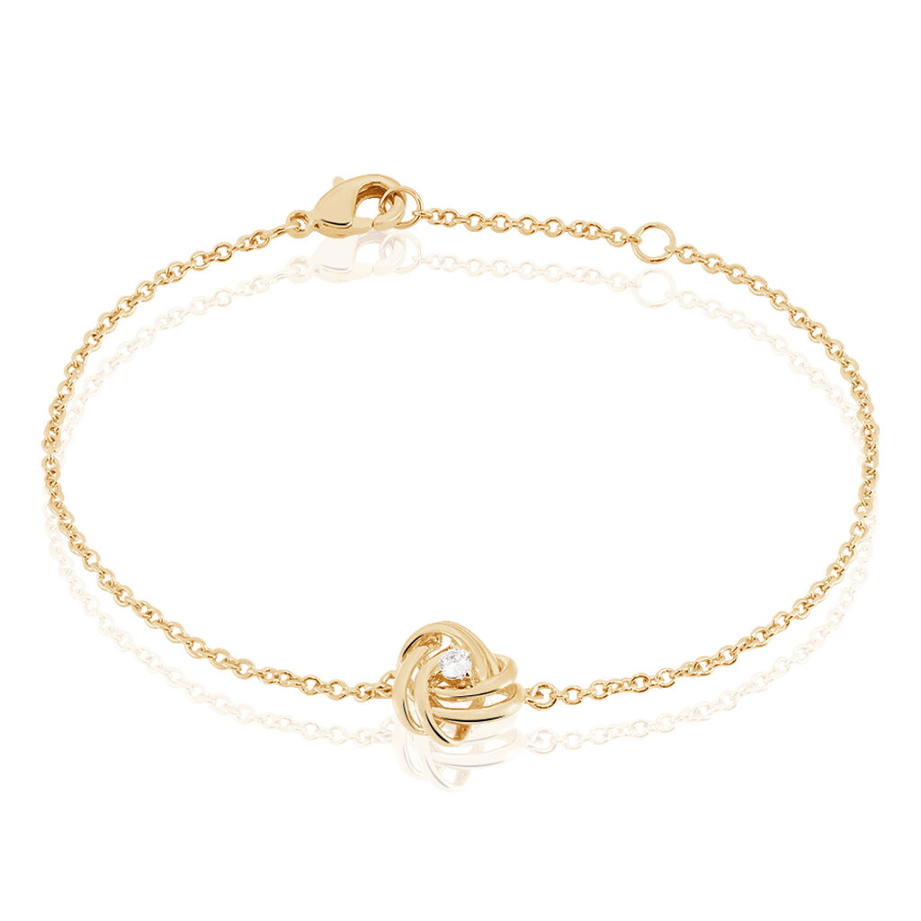Bracelet Jonc Iwaki Plaqué Or Jaune Oxyde De Zirconium