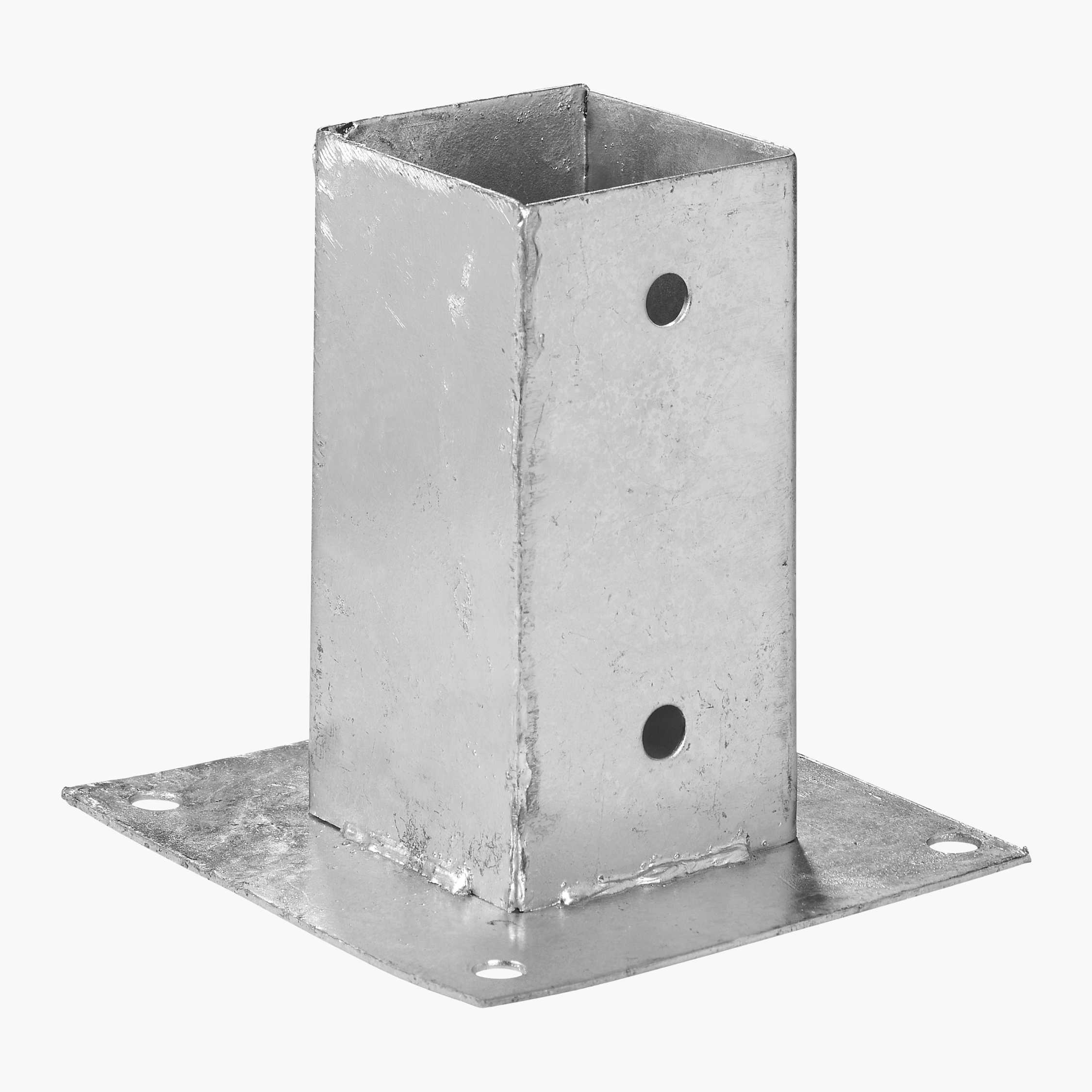 Stolpefeste med plate, 101 x 101 mm