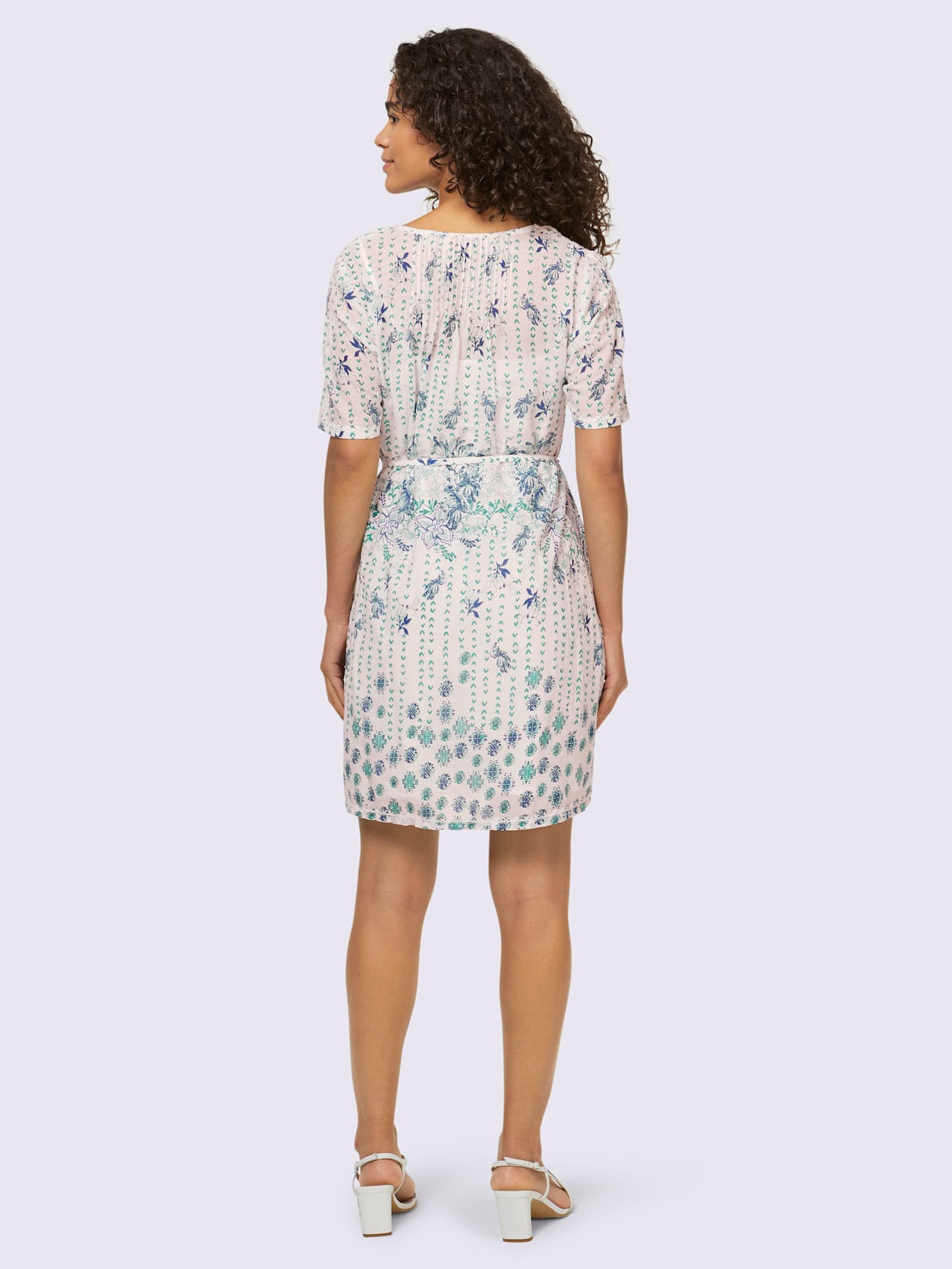 Robe imprimée encolure fantaisie