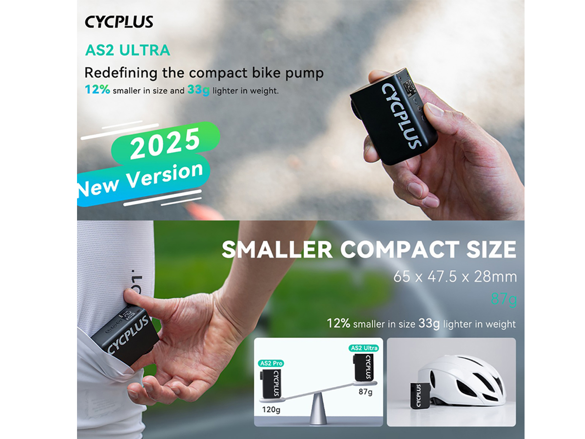 Cycplus AS2 ULTRA mini elektrische fietspomp