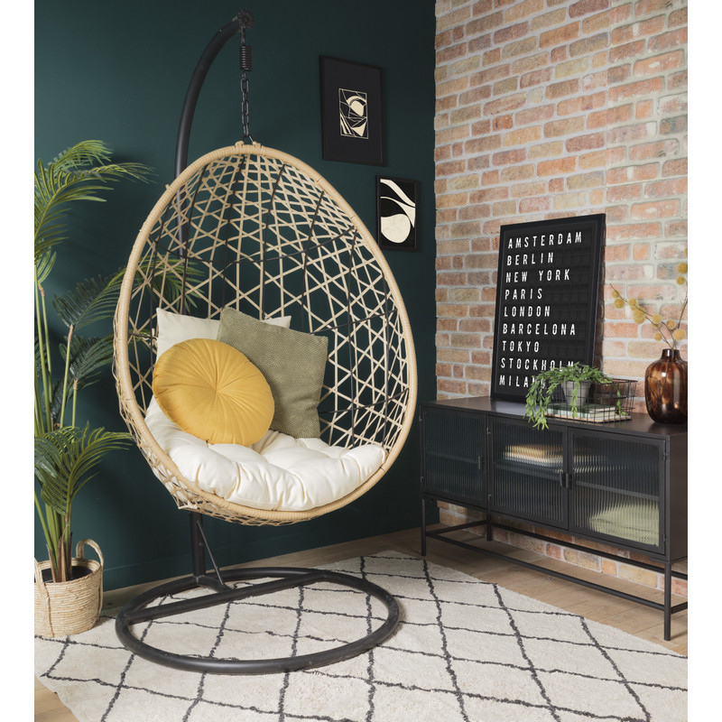Hangstoel swing met standaard - naturel - ø104x200 cm