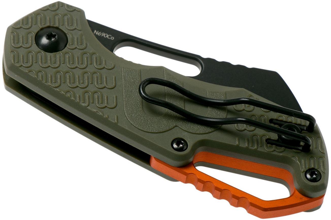 MKM Isonzo FX03-2PGO Cleaver OD Green FRN, Black Blade zakmes, Jesper Voxnaes design