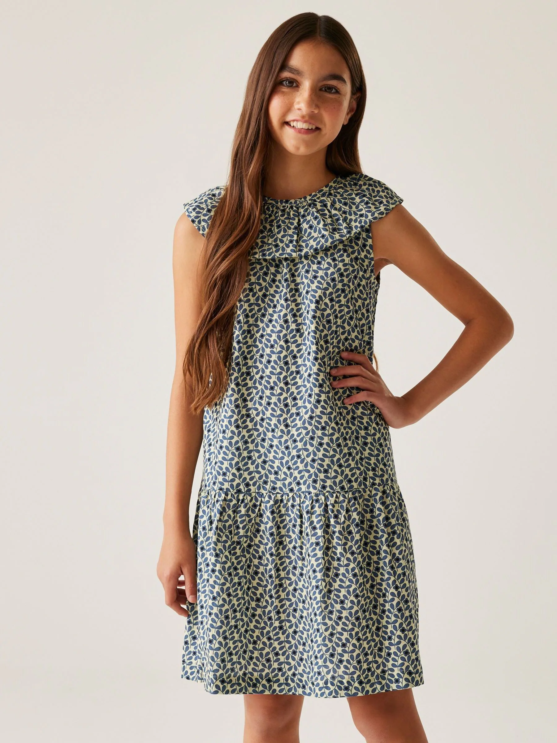 Blauw - Regatta Girls 100% Cotton Orla Kiely Playsuit