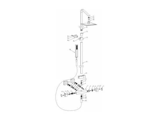 Colonne de douche thermostatique NILA 30 cm x 30 cm