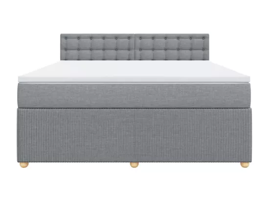 Sommier à lattes de lit avec matelas Gris clair 180x200cm Tissu