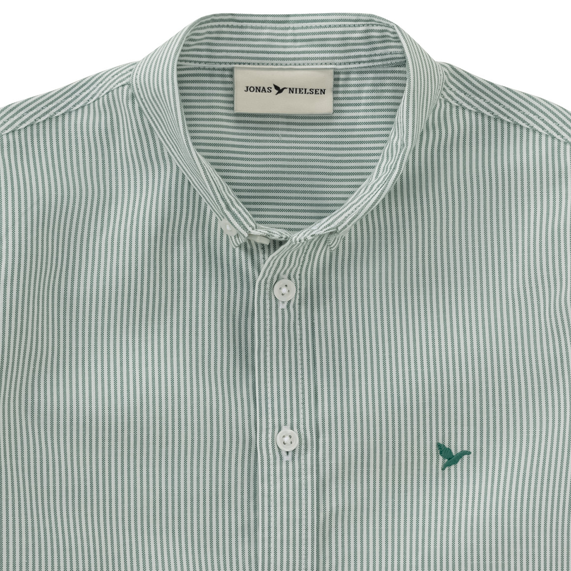 Jonas Nielsen Jungen Hemd mit Button-down-Kragen grün / weiss