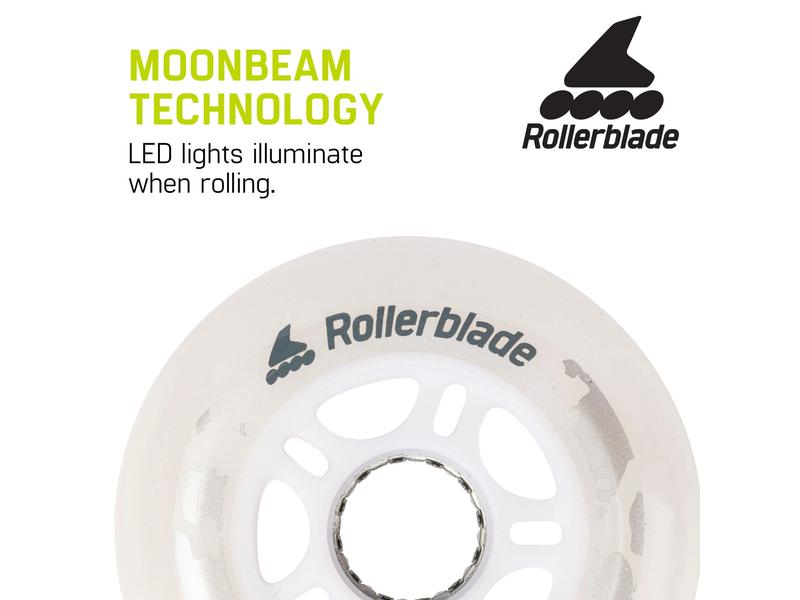 ROLLERBLADE Ersatzräder-Set Moonbeams LED 80/82A Ersatzrollen für Inline Skate