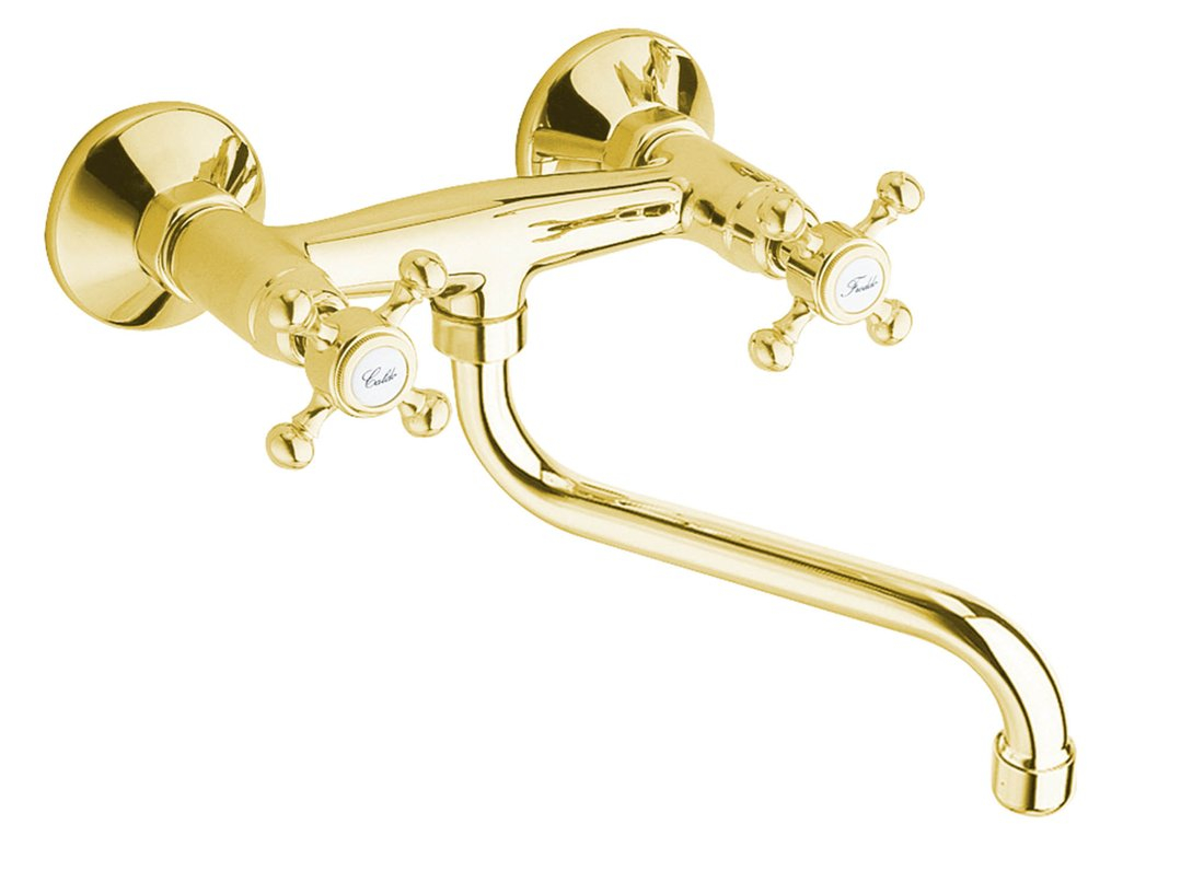 Sapho Antea wand keukenkraan klassiek retro goud