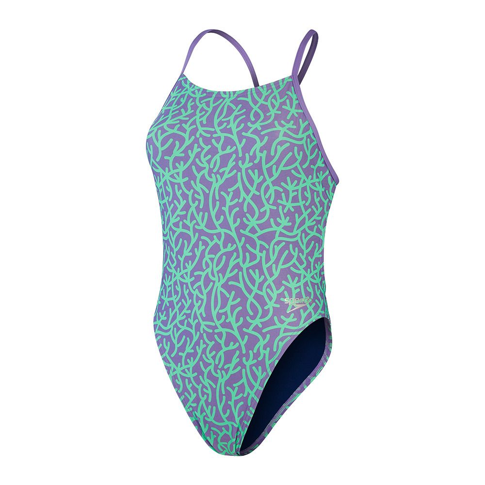 Speedo ECO+ ALLOVER TIE-BACK - Maillot de bain 1 pièce Femme purple