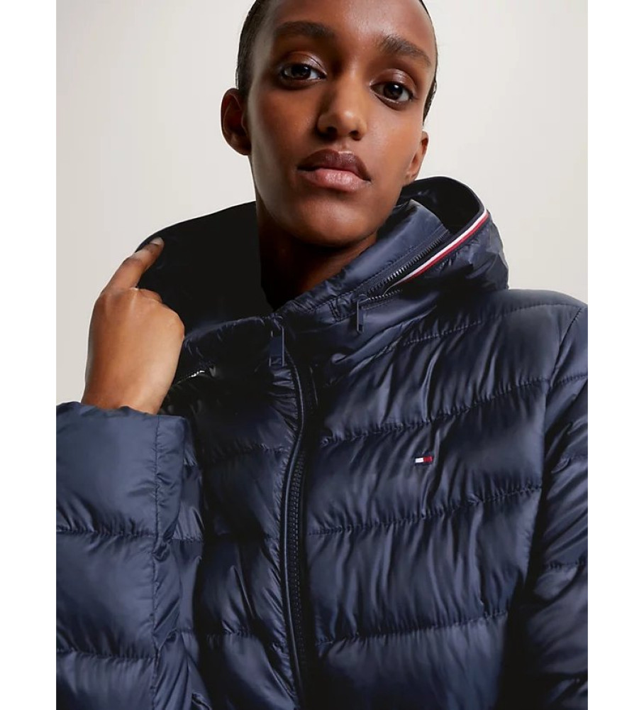 Casaco longo acolchoado Tommy Hilfiger Global Stripe, azul marinho