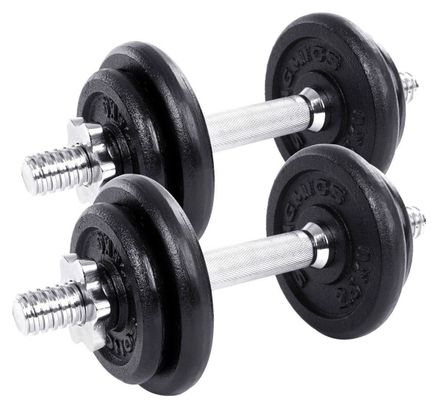 Kit haltères musculation avec barre d’extension 20 kg pour hommes et femmes musculation prise de masse fitness noir 12_0002029