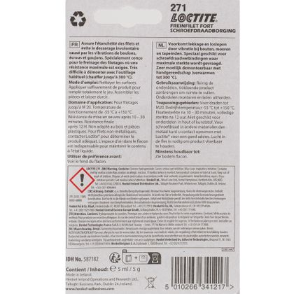Produit d'entretien Loctite 271 FREINFILET FORT (5ml) Universel