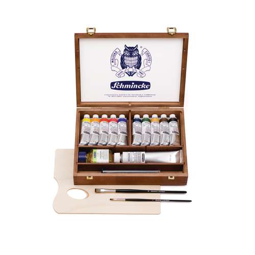 SCHMINCKE MUSSINI® Künstler-Harz-Ölfarben-Set im Holzkasten