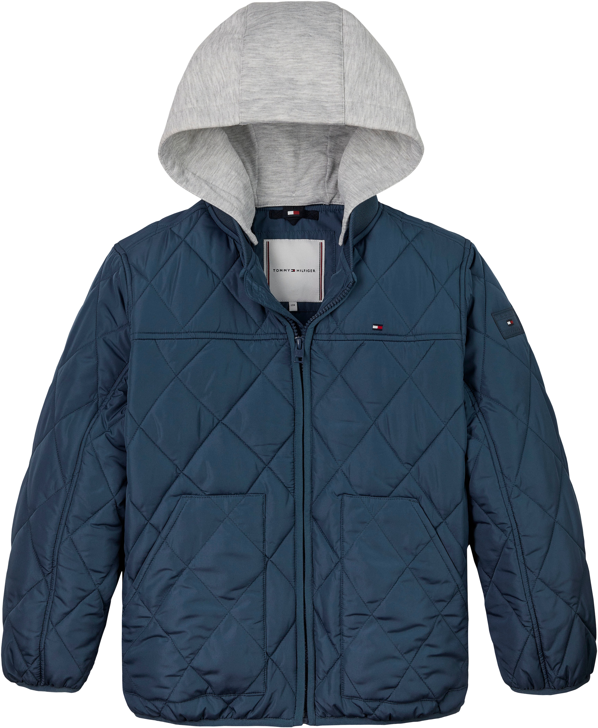 Tommy Hilfiger Outdoorjacke »LIGHT PADDED QUILTED JACKET« mit Kapuze Babys bis 2 Jahre mit Logostickerei