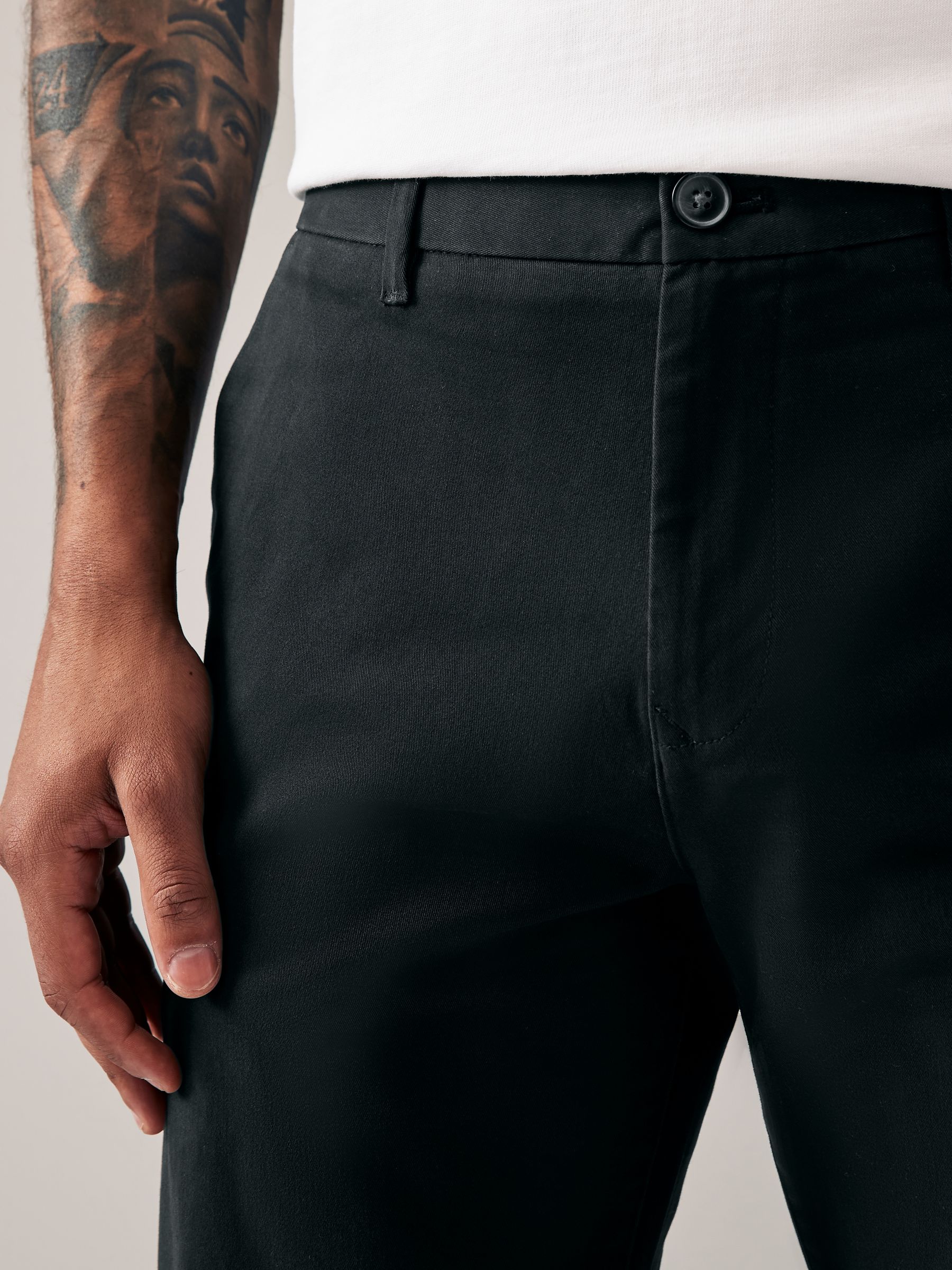 Zwart - Relaxed fit - Stretchy chino