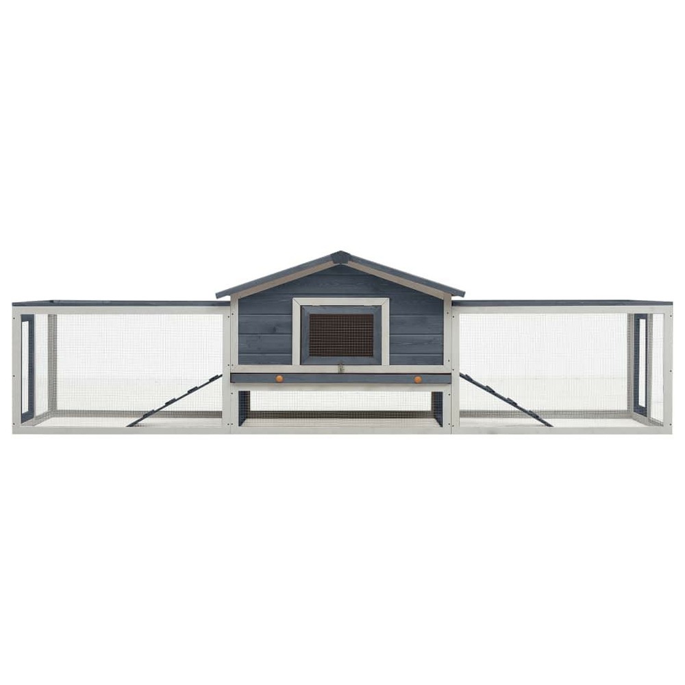 Clapier cage 303 x 60 x 86 cm pin massif et sapin gris