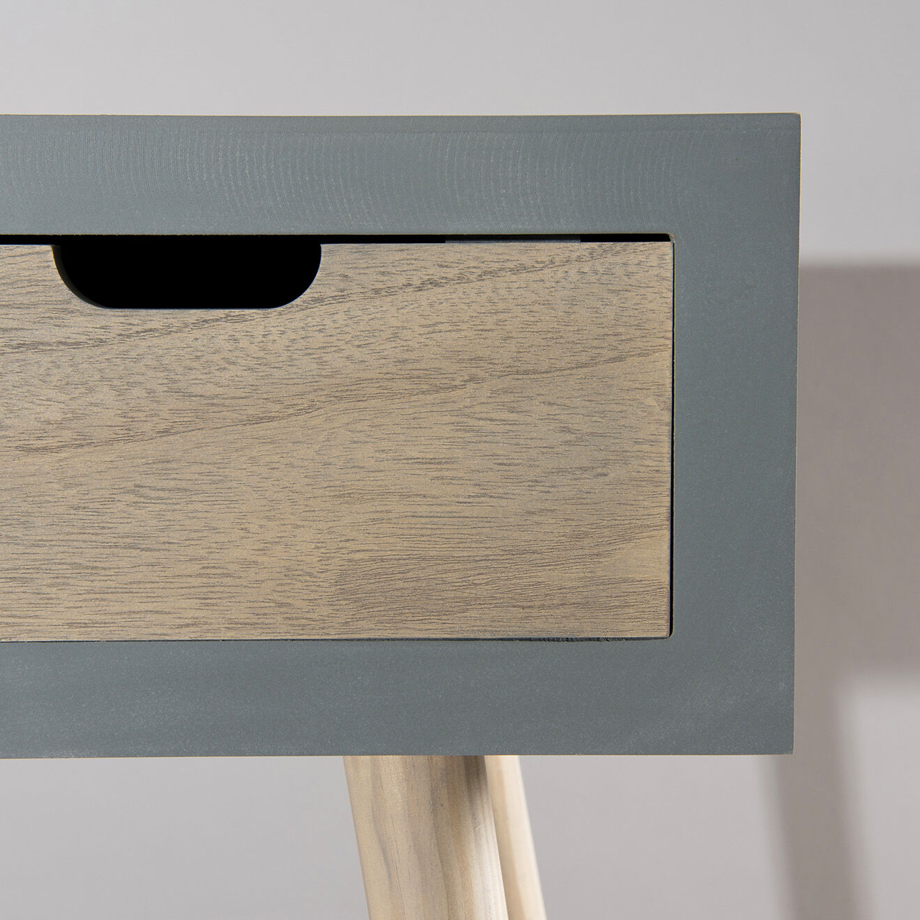 Macabane Console 3 tiroirs Lorenzo grise - 100x34x77 cm