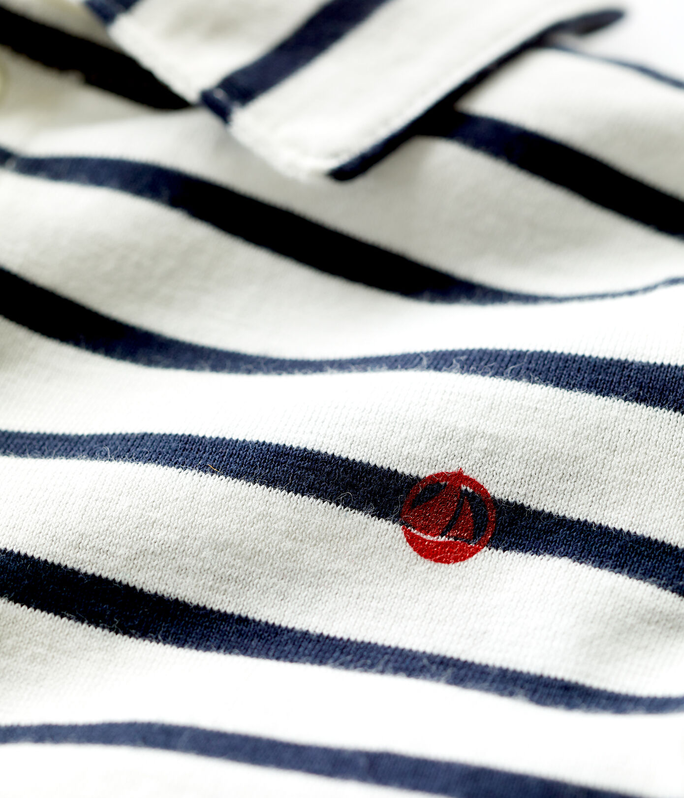 Polo manches courtes rayé marinière en jersey bébé