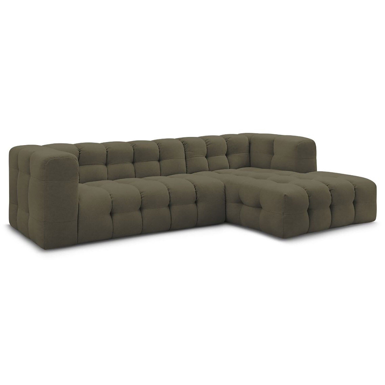 Bobochic Canapé d'angle droit cloud vert - 288x184x75 cm