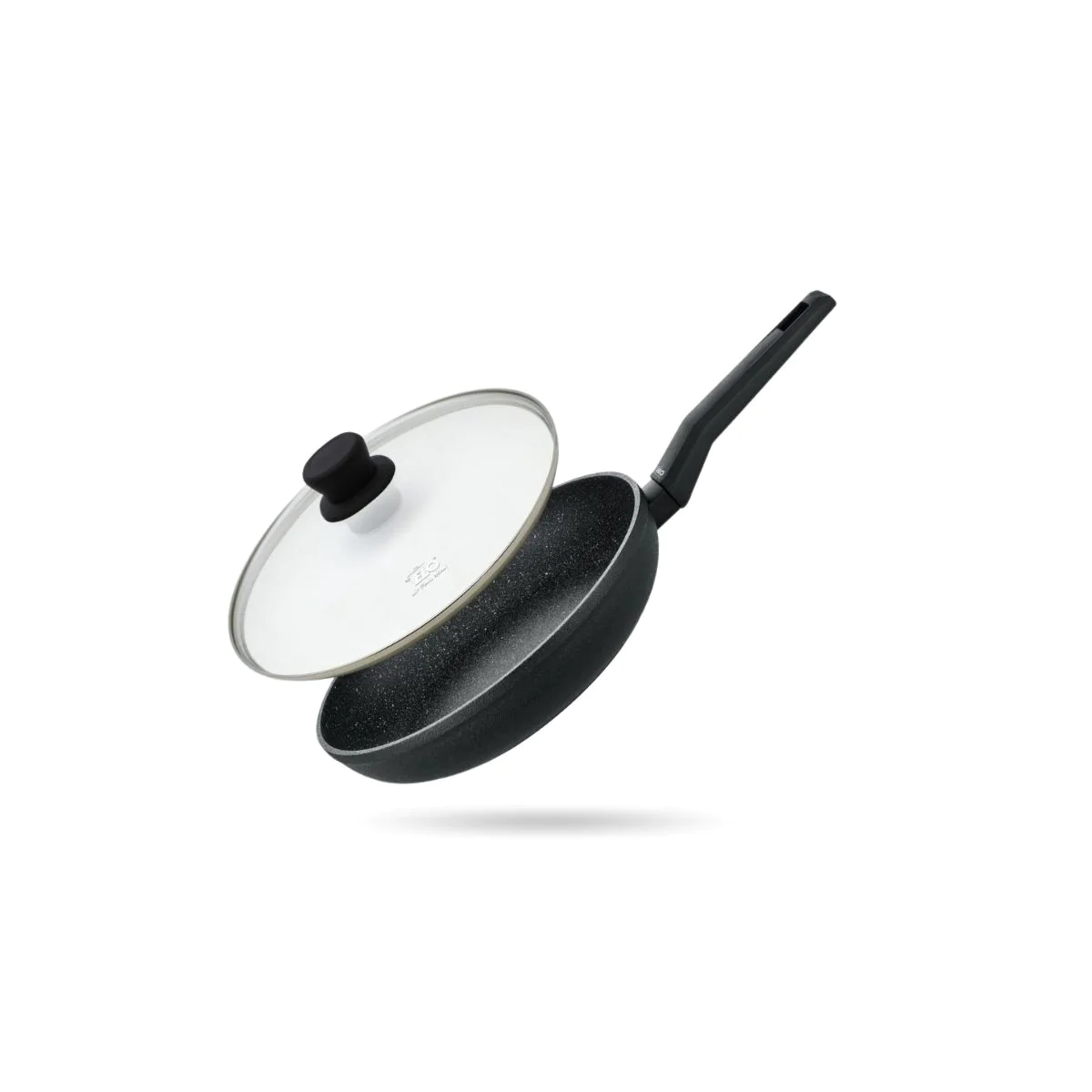 Poêle à frire en aluminium forgé et couvercle 20 cm Granit Solution El