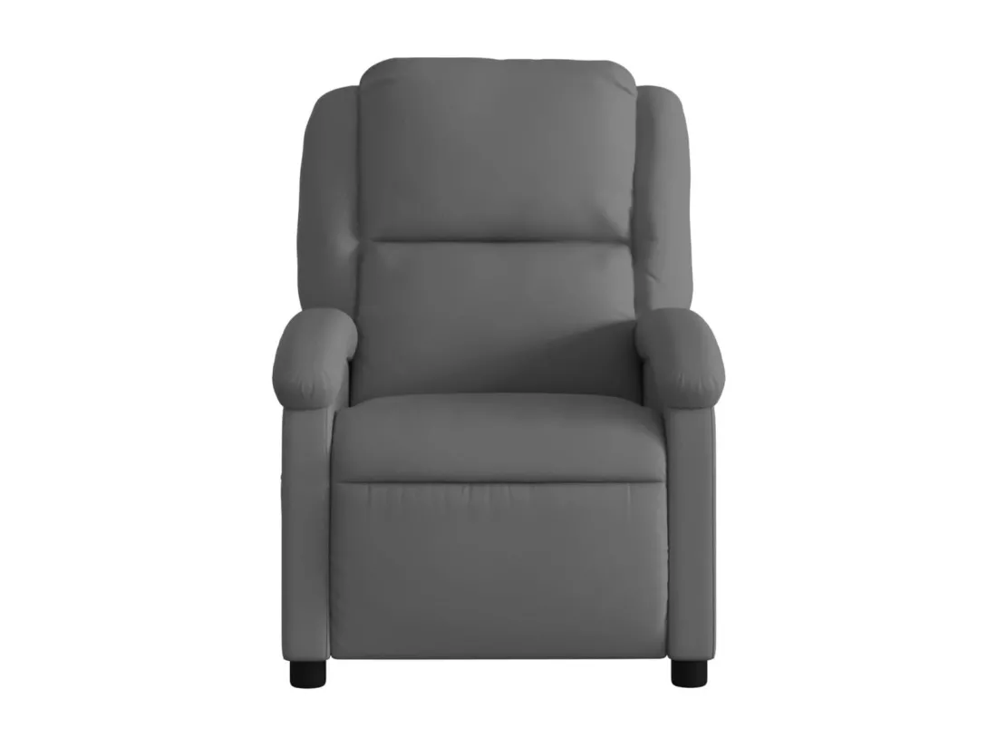 Fauteuil inclinable électrique gris cuir véritable