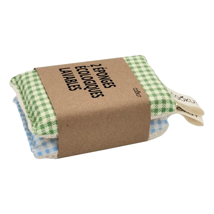 Cookut Lot de 2 éponges écologique lavables vichy