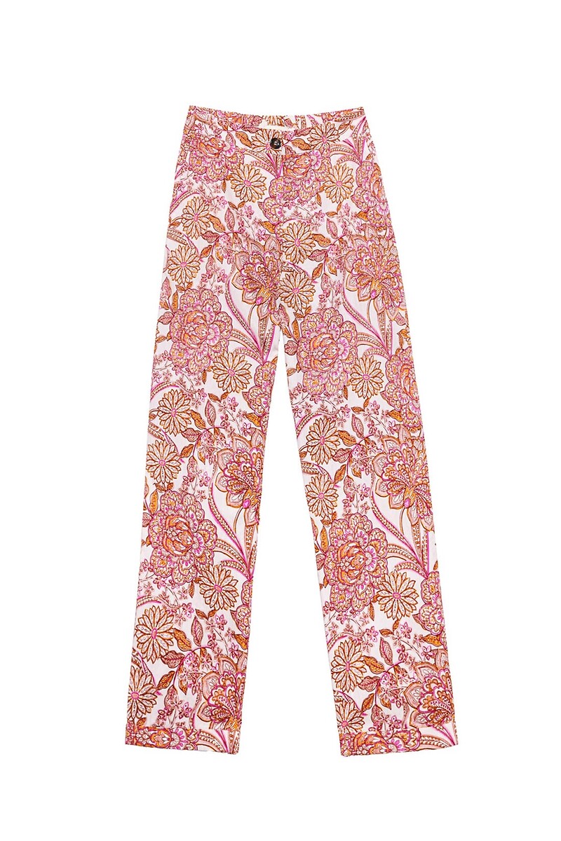 LA PETITE ETOILE<br>Calças de pernas largas com estampa floral, PAMA