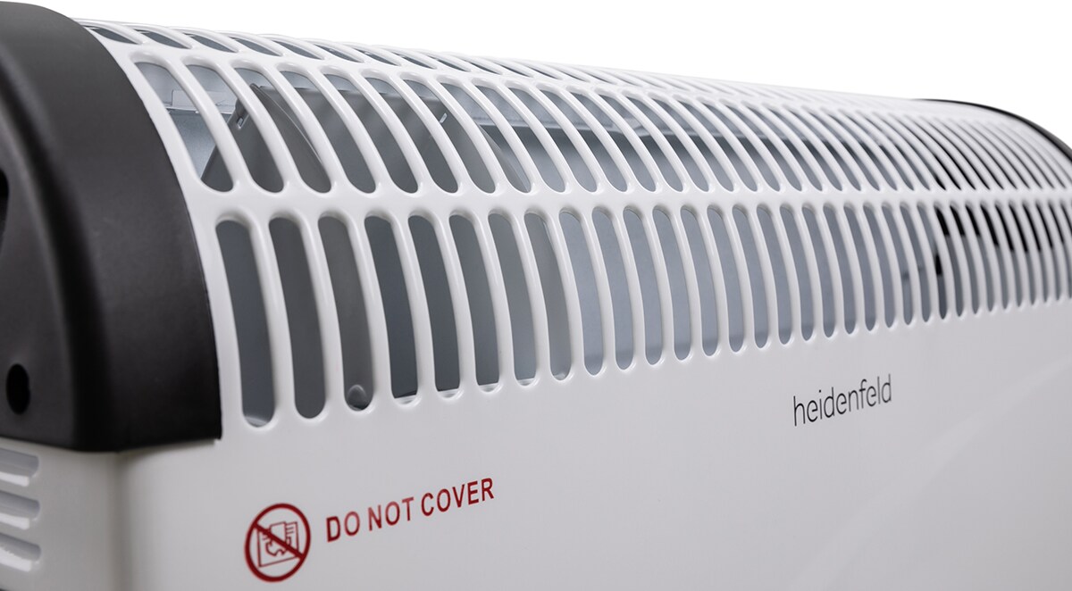 Heidenfeld Konvektorheizung HL200, 750-2000 Watt, Timer, Turbo-Funktion, Thermostat, bis 25 m² (Ohne Turbo)