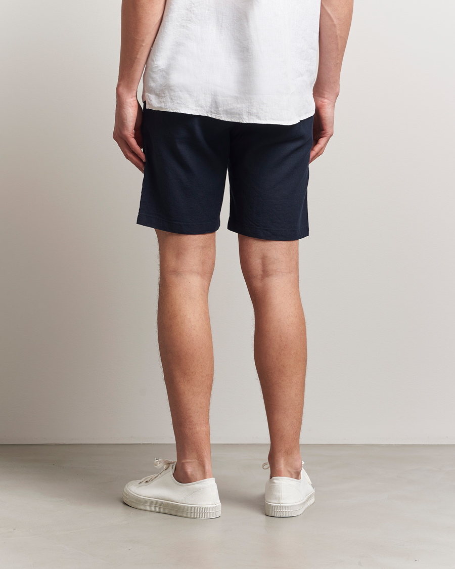 BOSS ORANGE Tapered Linen Chino Drawstring Shorts Dark Blue
