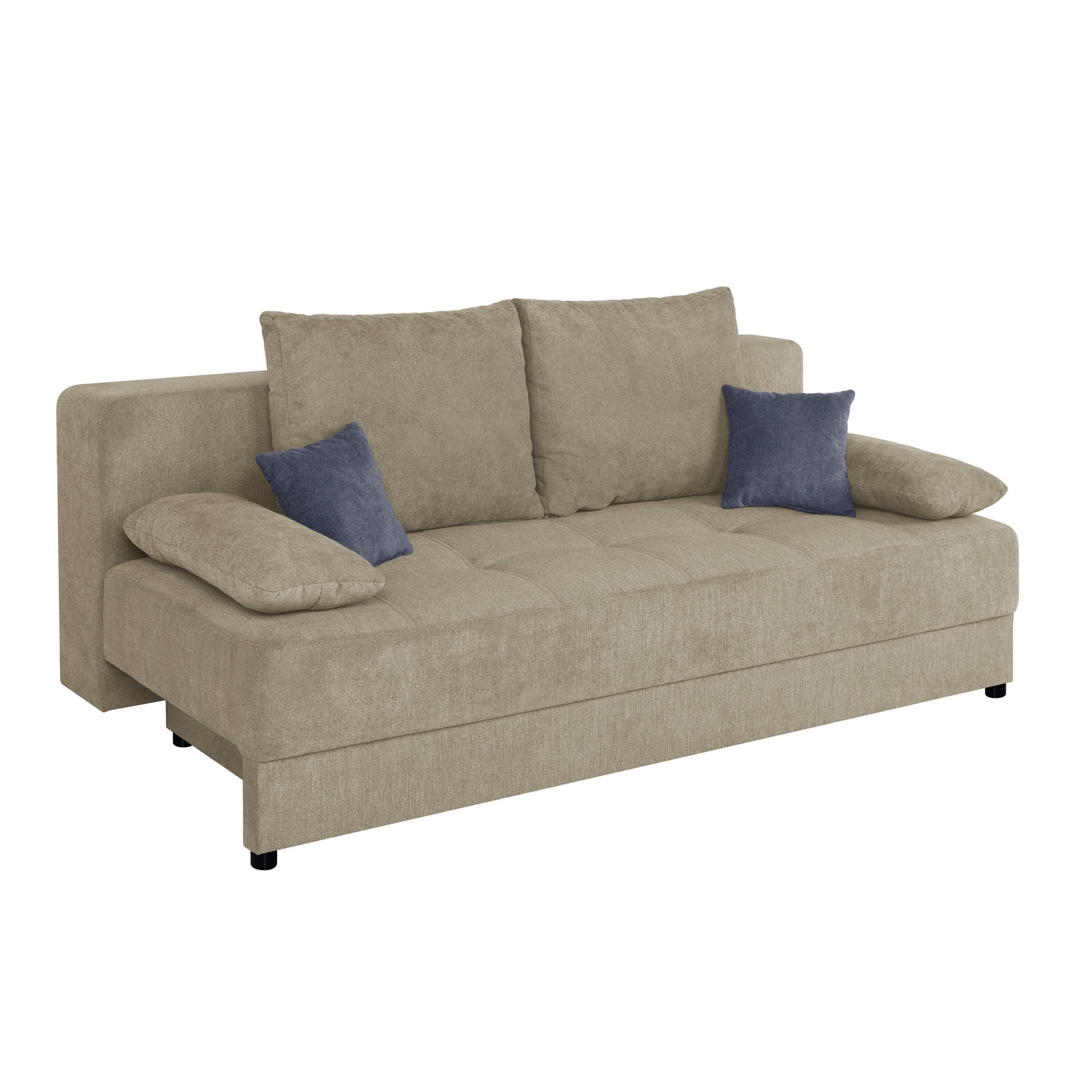 Schlafsofa - beige - Boxspring - mit Staukasten