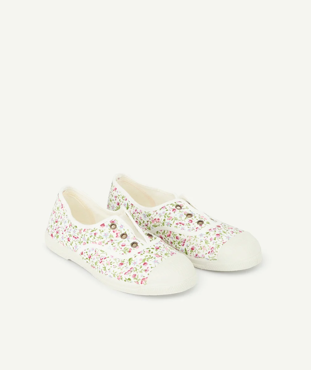 NATURAL WORLDBASKETS BLANCHES FLEURIES EN TOILE FILLE