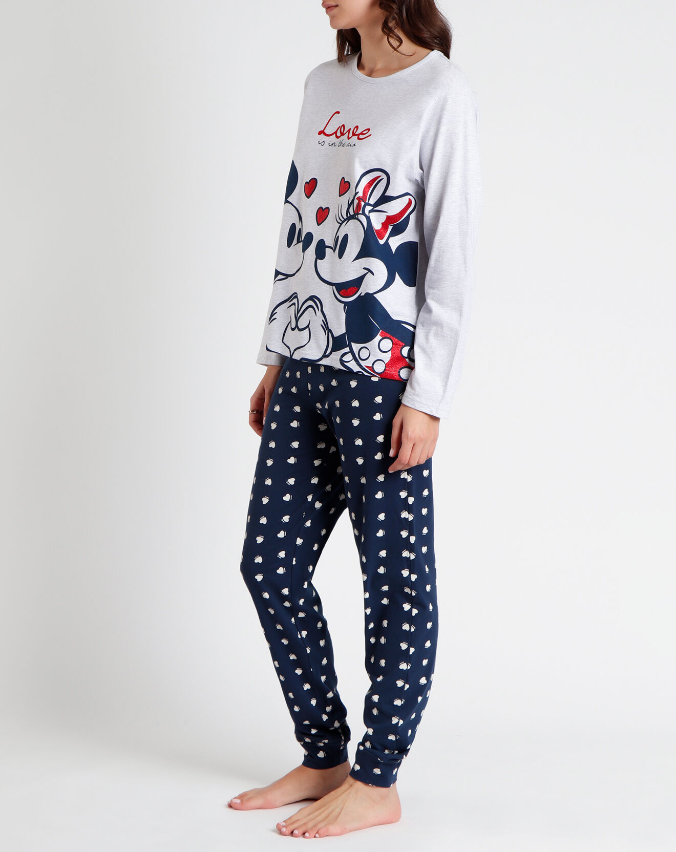 28 Pyjama Manches longues & Pantalon Xanthe blanc/bleu marine