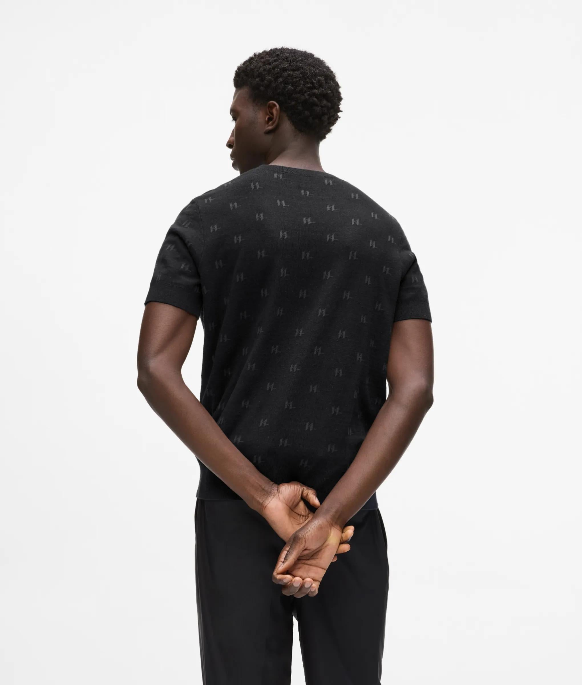 Monogram sweater met korte mouwen
