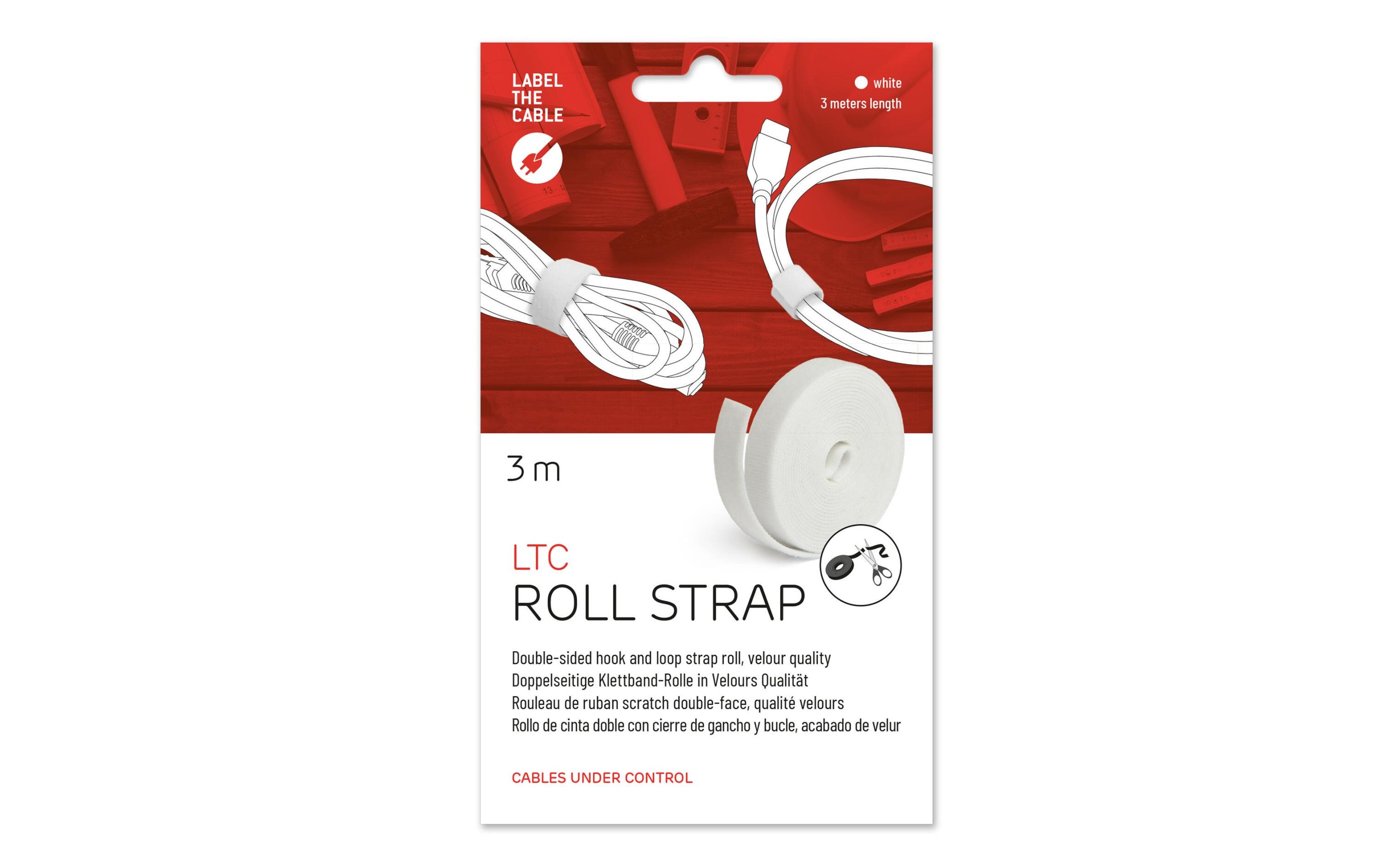 Klettband-Rolle ROLL STRAP 16 mm x 3 m, WeissKlettbandrolle LTC ROLL STRAP: Die Universallösung fürs Bündeln & Fixieren