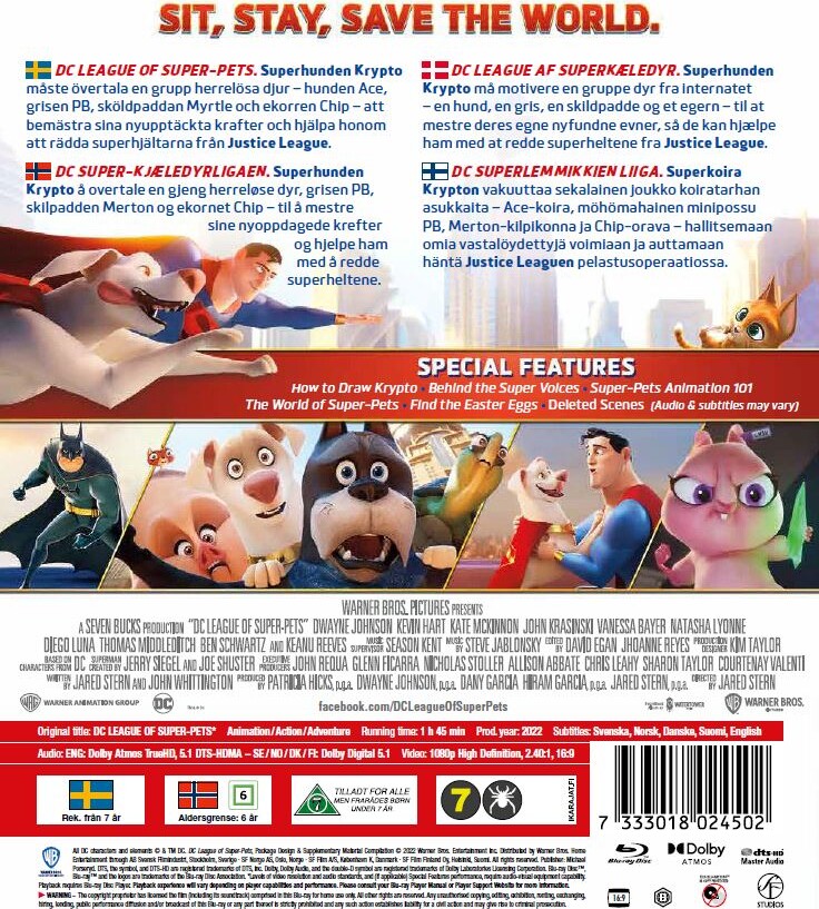 Dc League Of Super-Pets / Superkæledyrene - Blu-Ray