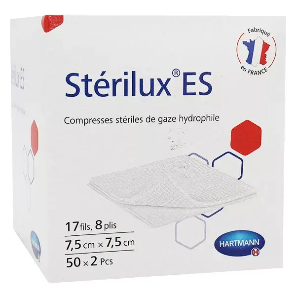 Hartmann Stérilux ES Compressa Estéril Gaze Hidrofílica 7,5 x 7,5 cm 50 sachês