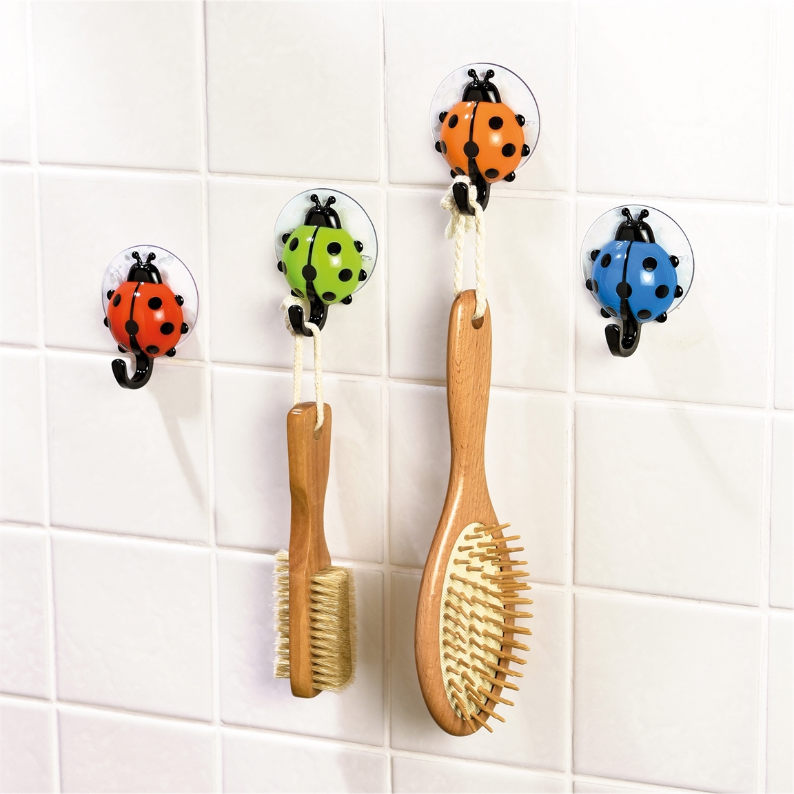 Lot de 4 crochets coccinelles