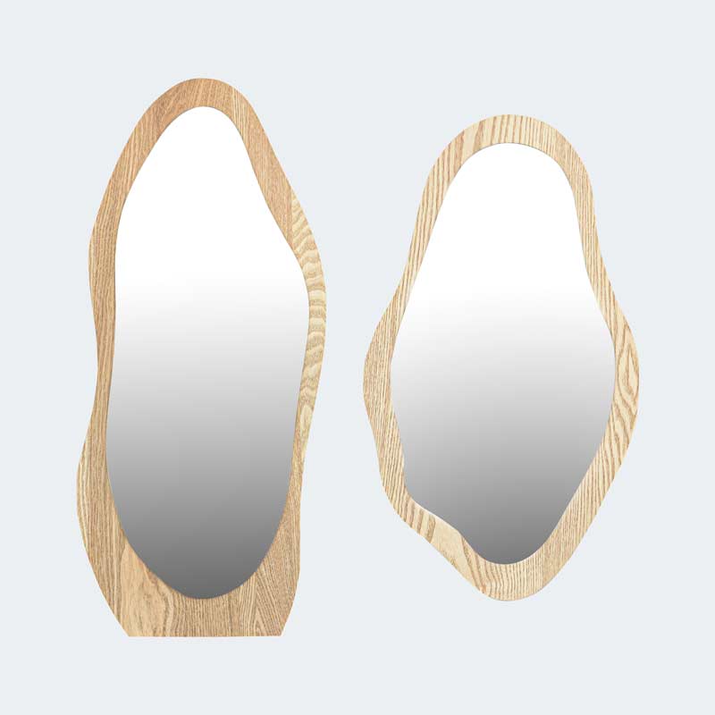 Miroir forme organique beige