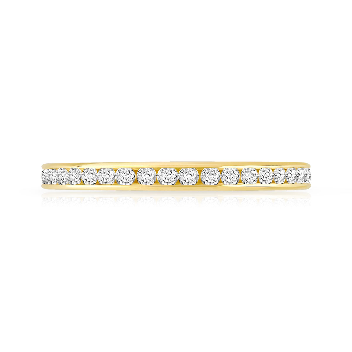 Alliance or 750 jaune diamant synthétiques 0.50 ct