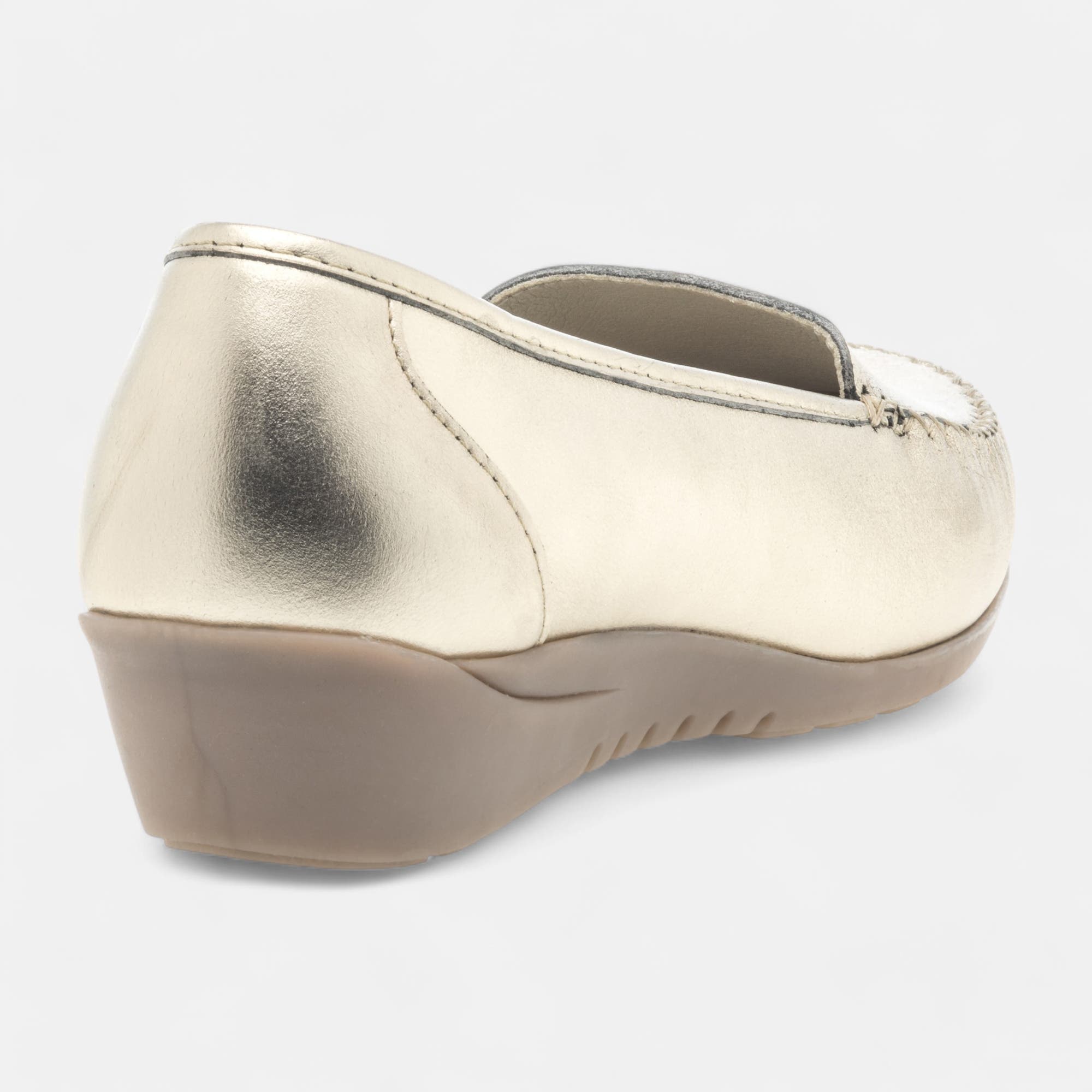 Mocassins pieds sensibles Femme en cuir or