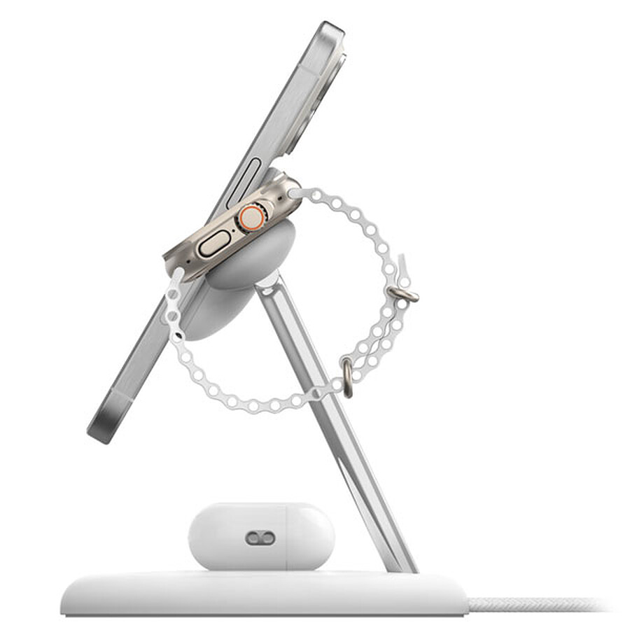 Belkin Chargeur Magsafe Qi2 15W pour iPhone, Airpods et AppleWatch - Blanc
