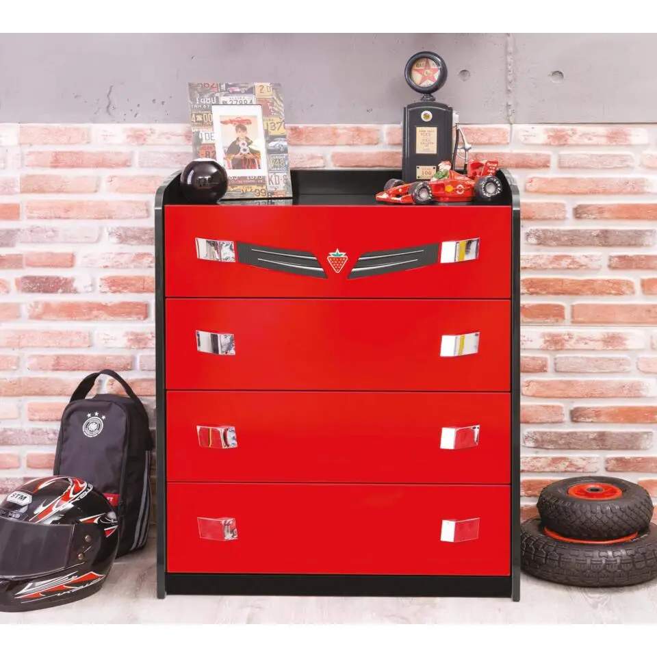 Cilek - Champion Racer - Commode - Kinderladekast - Auto - 42x74x87 cm - Rood