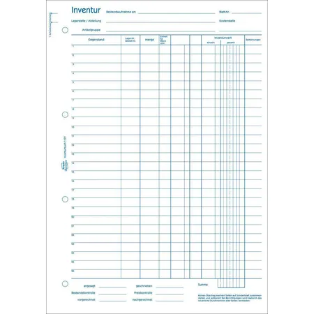 Avery Zweckform 1101 Inventurbuch, A4, 50 Originale, 50 Blatt