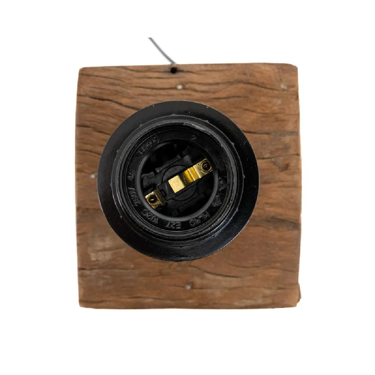Aubry Gaspard Pied de lampe en bois recyclé H49.