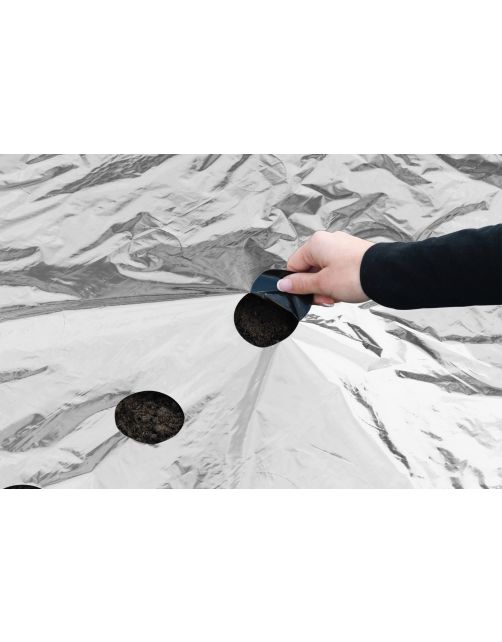 Nature Kweekfolie Universeel - Groeifolie Gronddoek - 0.95x5 m Zwart Zilver Anti-Uv