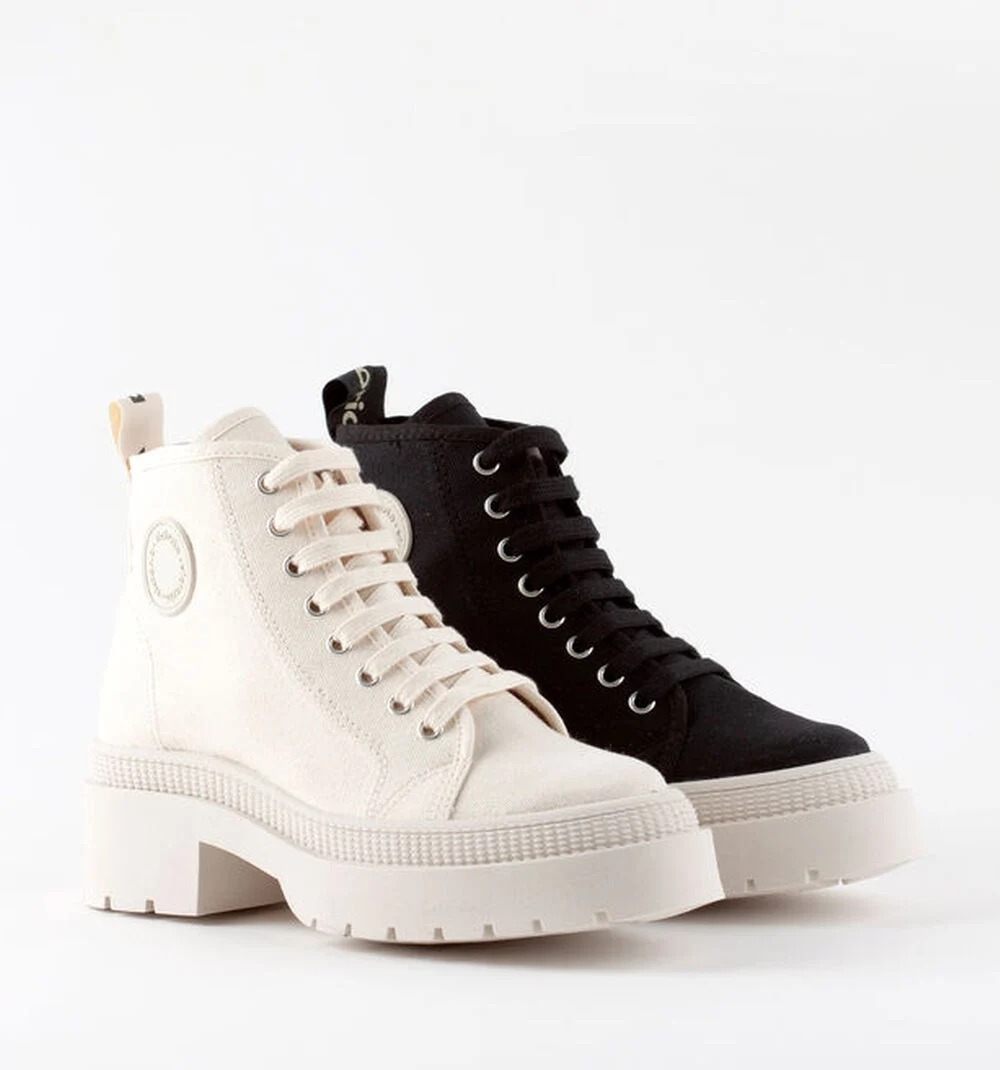 CIELO BOTTINE TOILE Bottines en toile avec talon pour femme NEGRO