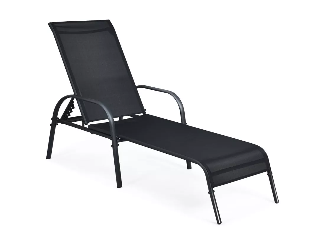 Bain de soleil chaise noire 192 x 66 x 103 cm 20_0005424