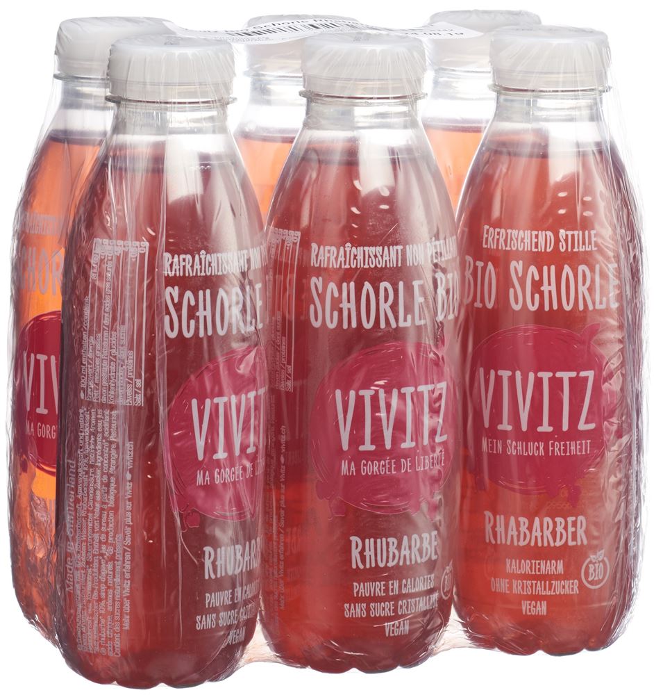 VIVITZ Bio Schorle<br>6 × 0.5 l, Rhabarber