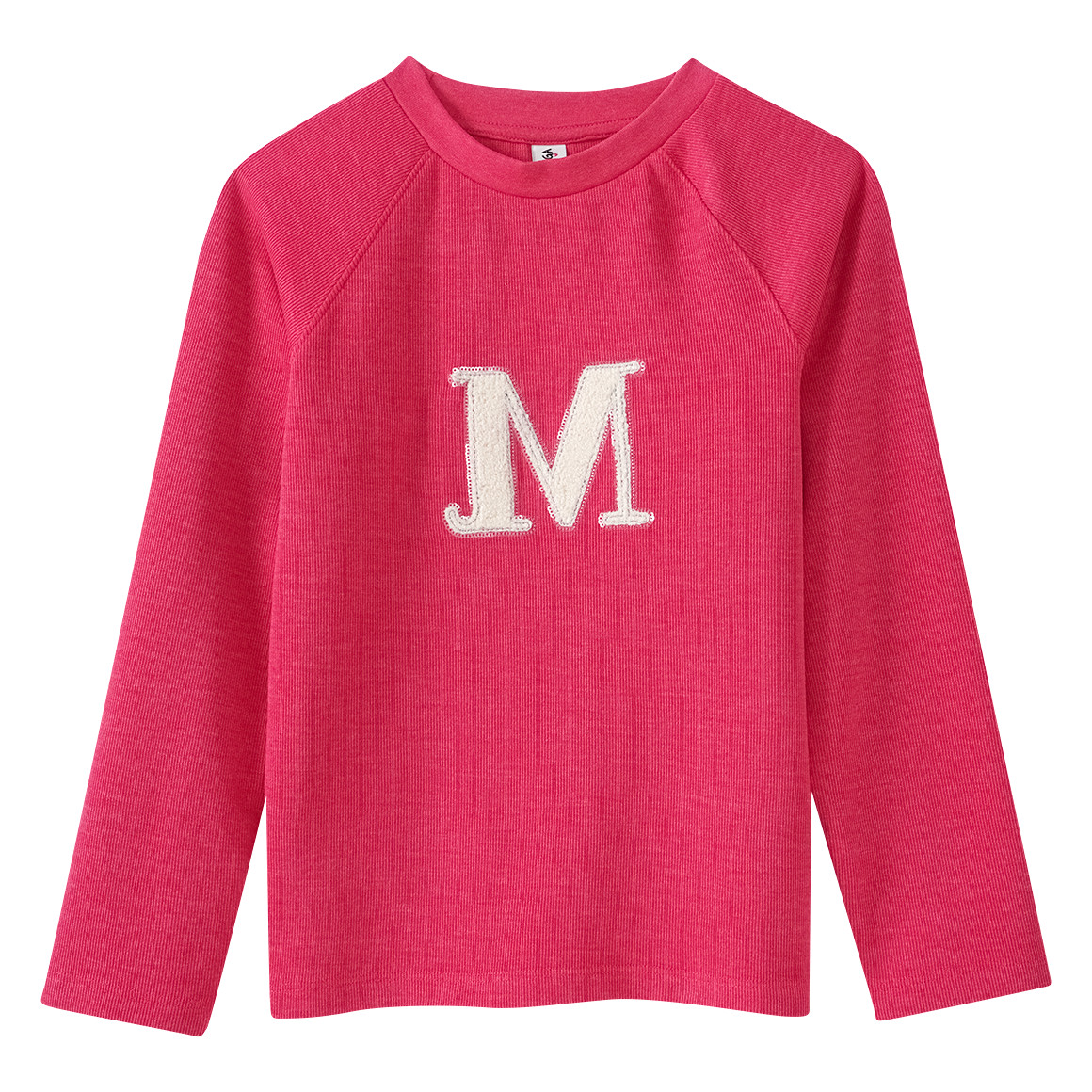 Yigga Mädchen Pullover mit Frottee Schriftzug pink