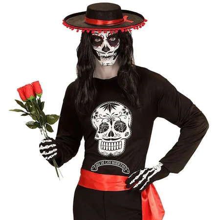 Widmann T-Shirt Dia de los Muertos, M/L, schwarz